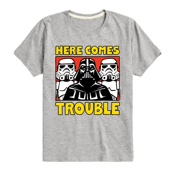Star Wars - Vader Here Comes Trouble - Toddler And Youth Short Sleeve Tee