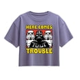 thumbnail image 1 of Star Wars - Vader Here Comes Trouble Short Sleeve Boxy Graphic T-Shirt, 1 of 4