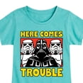 thumbnail image 1 of Star Wars - Vader Here Comes Trouble - Youth Girls Fitted Short Sleeve T-Shirt, 1 of 4