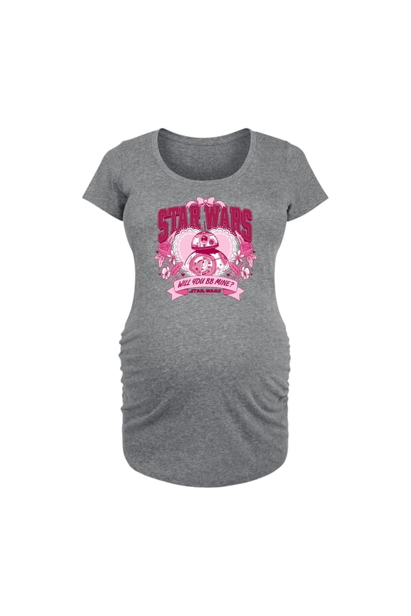 - Valentine Bb8 Collegiate - Maternity Scoop Neck Graphic T-Shirt