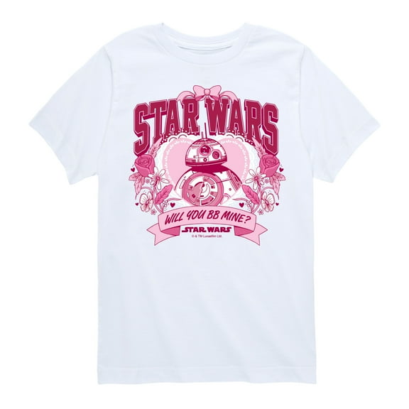 Star Wars - Valentine Bb8 Collegiate - Toddler And Youth Short Sleeve Graphic T-Shirt
