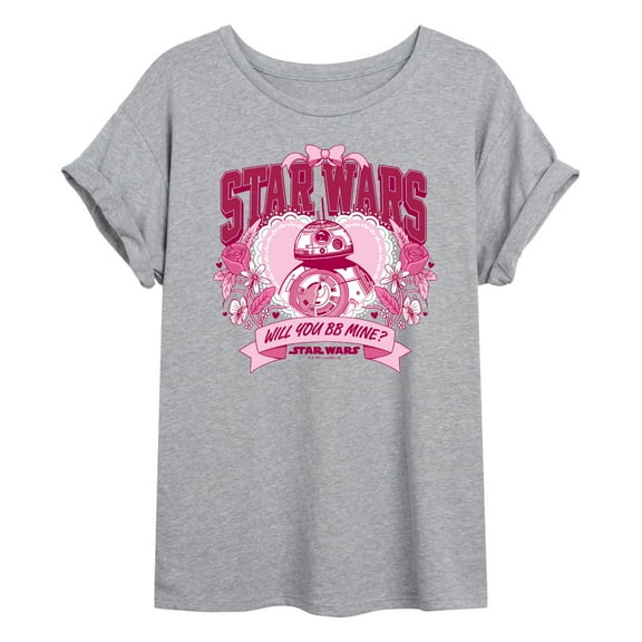 Star Wars - Valentine Bb8 Collegiate - Women's Oversized Graphic T-Shirt