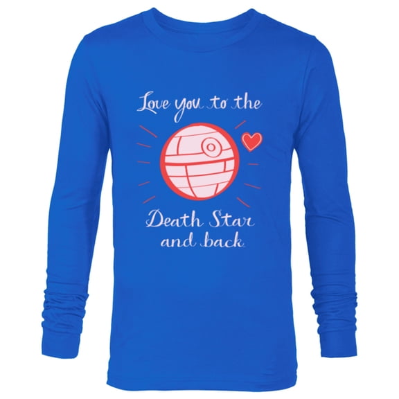 Star Wars Valentine Day Love You to the Death Star and Back - Long Sleeve T-Shirt for Men - Customized-Navy
