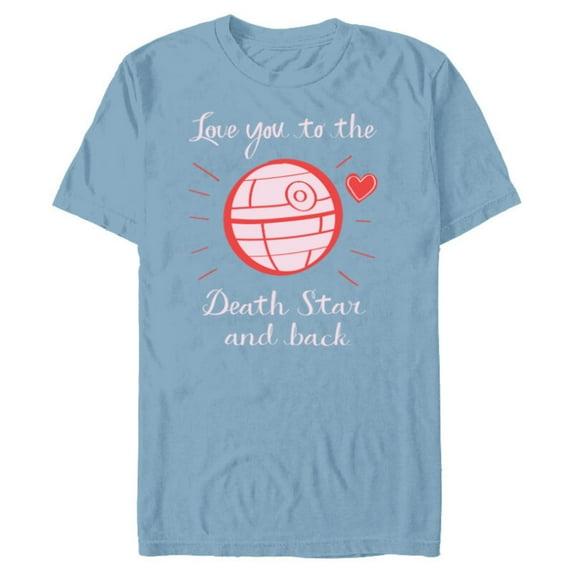 Star Wars Valentine Day Love You to the Death Star and Back - Short Sleeve Blended T-Shirt for Adults - Customized-Ocean Blue