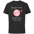 thumbnail image 1 of Star Wars Valentine Day Love You to the Death Star and Back - Short Sleeve Cotton T-Shirt for Adults - Customized-Black, 1 of 5