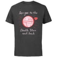 thumbnail image 1 of Star Wars Valentine Day Love You to the Death Star and Back - Short Sleeve Cotton T-Shirt for Adults - Customized-Charcoal, 1 of 5