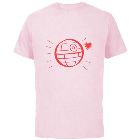 Star Wars Valentine Day Love You to the Death Star and Back - Short Sleeve Cotton T-Shirt for Adults - Customized-Soft Pink