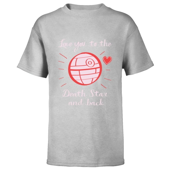 Star Wars Valentine Day Love You to the Death Star and Back - Short Sleeve T-Shirt for Kids - Customized-Athletic Heather