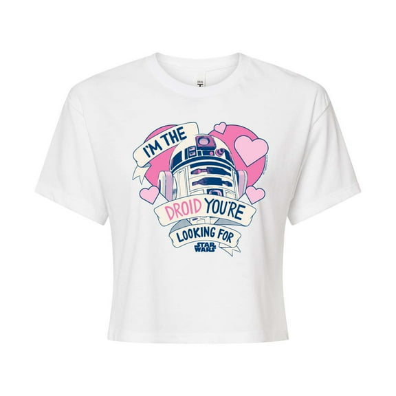 Star Wars - Valentine Droid You're Looking For - Juniors Cropped Graphic T-Shirt