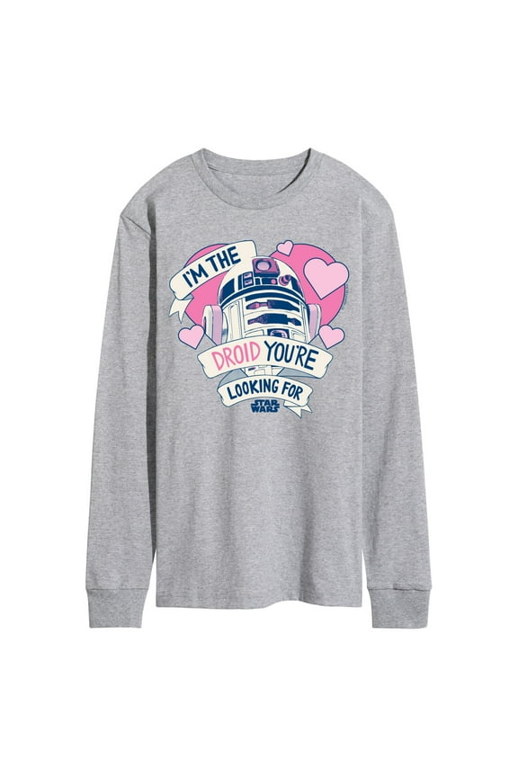 - Valentine Droid You're Looking For - Men's Long Sleeve Graphic T-Shirt