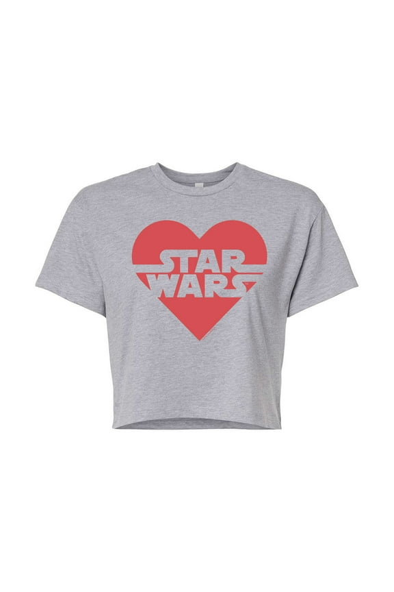- Valentine Heart Logo - Juniors Cropped Graphic T-Shirt