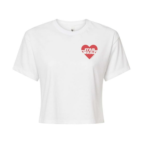 Star Wars - Valentine Heart Logo - Juniors Cropped Graphic T-Shirt