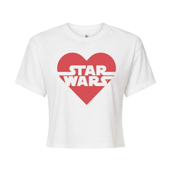 Star Wars - Valentine Heart Logo - Juniors Cropped Graphic T-Shirt