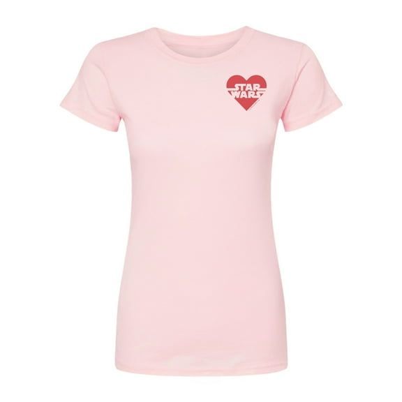 Star Wars - Valentine Heart Logo - Juniors Fitted Graphic T-Shirt