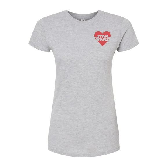 Star Wars - Valentine Heart Logo - Juniors Fitted Graphic T-Shirt
