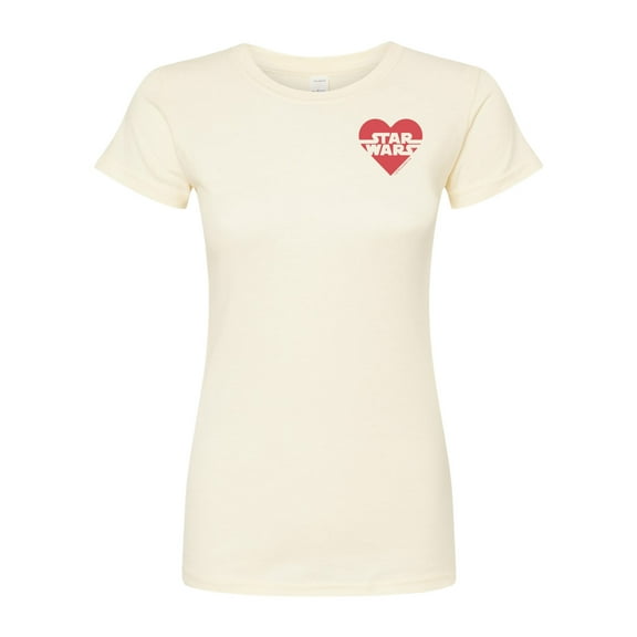 Star Wars - Valentine Heart Logo - Juniors Fitted Graphic T-Shirt