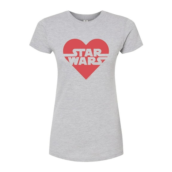 Star Wars - Valentine Heart Logo - Juniors Fitted Graphic T-Shirt