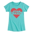thumbnail image 1 of Star Wars - Valentine Heart Logo - Toddler And Youth Girls Fitted Short Sleeve Graphic T-Shirt, 1 of 5