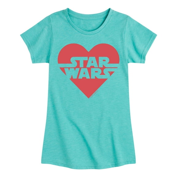 Star Wars - Valentine Heart Logo - Toddler And Youth Girls Fitted Short Sleeve Graphic T-Shirt