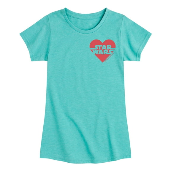 Star Wars - Valentine Heart Logo - Toddler And Youth Girls Fitted Short Sleeve Graphic T-Shirt