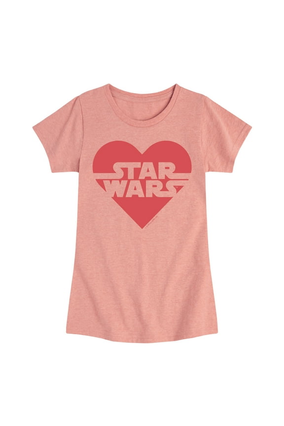 - Valentine Heart Logo - Toddler And Youth Girls Fitted Short Sleeve Graphic T-Shirt