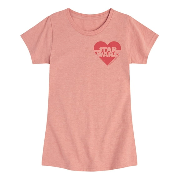 Star Wars - Valentine Heart Logo - Toddler And Youth Girls Fitted Short Sleeve Graphic T-Shirt