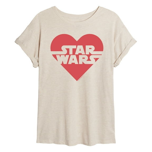 Star Wars - Valentine Heart Logo - Women's Oversized Graphic T-Shirt