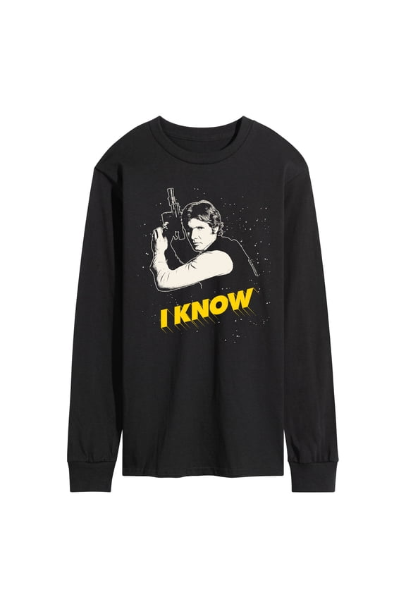 - Valentine Han Solo I Know - Men's Long Sleeve Graphic T-Shirt