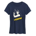 thumbnail image 1 of Star Wars - Valentine Han Solo I Know - Women's Short Sleeve Graphic T-Shirt, 1 of 5