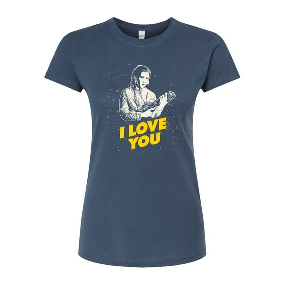 Star Wars - Valentine Princess Leia I Love You - Juniors Fitted Graphic T-Shirt
