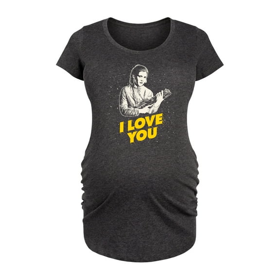 Star Wars - Valentine Princess Leia I Love You - Maternity Scoop Neck Graphic T-Shirt