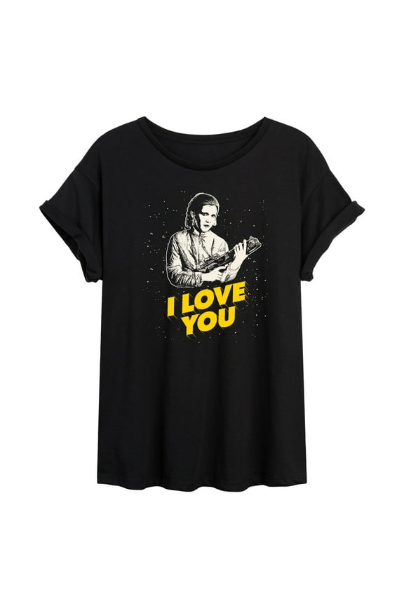 - Valentine Princess Leia I Love You - Women's Oversized Graphic T-Shirt