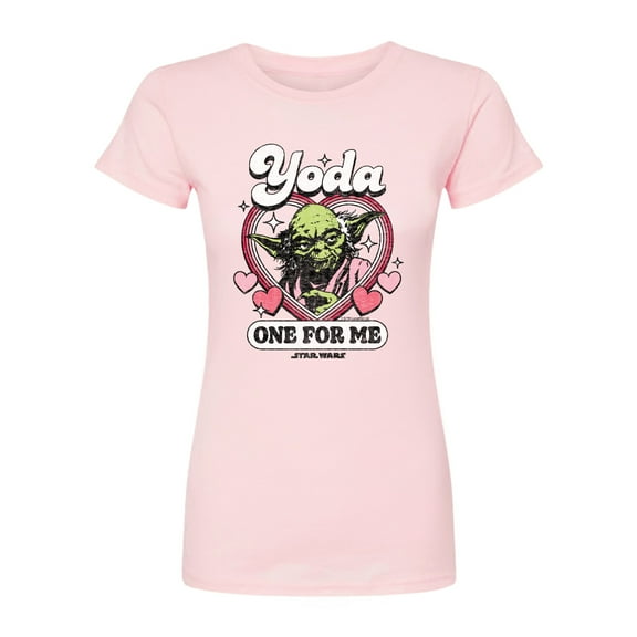 Star Wars - Valentine Yoda One For Me - Juniors Fitted Graphic T-Shirt