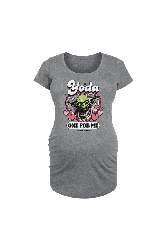 - Valentine Yoda One For Me - Maternity Scoop Neck Graphic T-Shirt