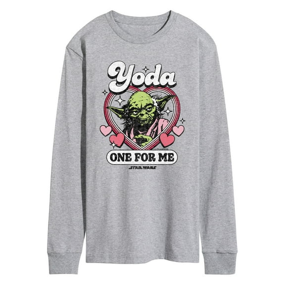 Star Wars - Valentine Yoda One For Me - Men's Long Sleeve Graphic T-Shirt