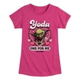 thumbnail image 1 of Star Wars - Valentine Yoda One For Me - Toddler And Youth Girls Fitted Short Sleeve Graphic T-Shirt, 1 of 5