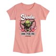 thumbnail image 1 of Star Wars - Valentine Yoda One For Me - Toddler And Youth Girls Fitted Short Sleeve Graphic T-Shirt, 1 of 5