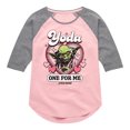 thumbnail image 1 of Star Wars - Valentine Yoda One For Me - Toddler And Youth Girls Shirt Tail Raglan, 1 of 5
