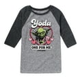 thumbnail image 1 of Star Wars - Valentine Yoda One For Me - Toddler And Youth Raglan, 1 of 5