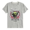 thumbnail image 1 of Star Wars - Valentine Yoda One For Me - Toddler And Youth Short Sleeve Graphic T-Shirt, 1 of 5
