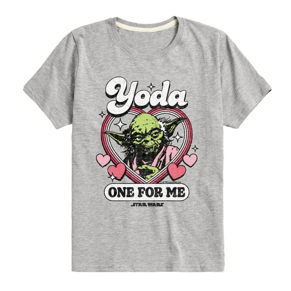 Star Wars - Valentine Yoda One For Me - Toddler And Youth Short Sleeve Graphic T-Shirt