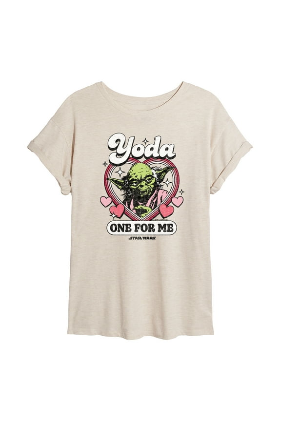 - Valentine Yoda One For Me - Women's Oversized Graphic T-Shirt