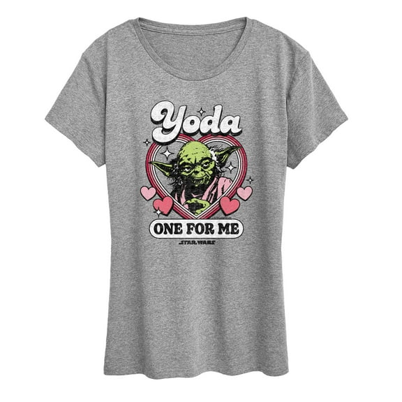 Star Wars - Valentine Yoda One For Me - Women's Short Sleeve Graphic T-Shirt