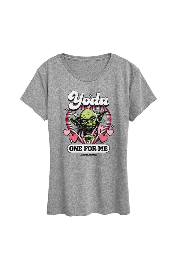 - Valentine Yoda One For Me - Women's Short Sleeve Graphic T-Shirt