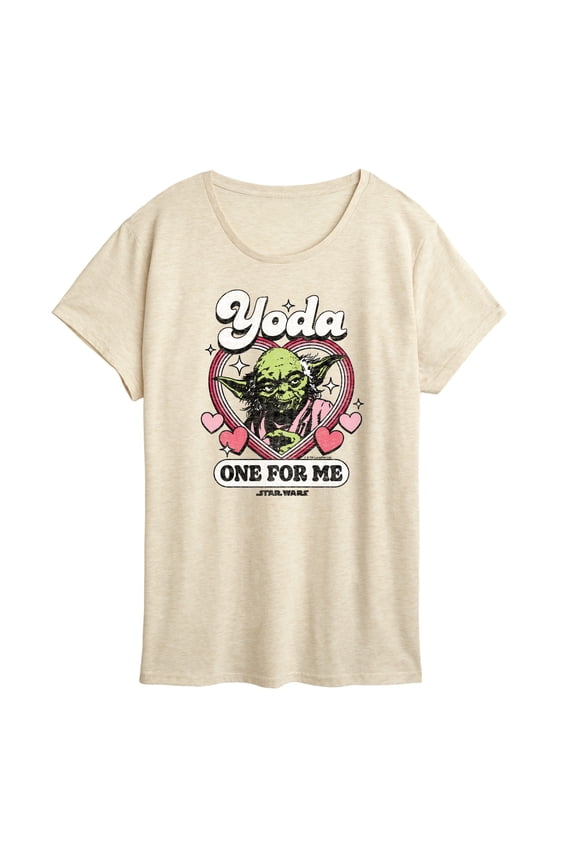 - Valentine Yoda One For Me - Women's Short Sleeve Graphic T-Shirt