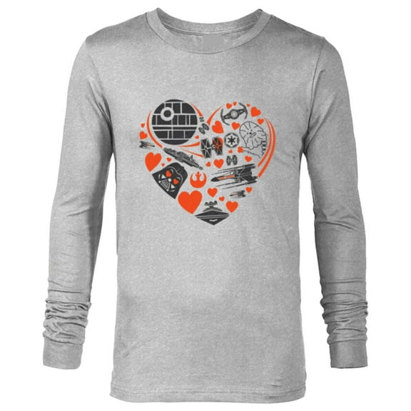 Star Wars Valentine's Day Heart Galaxy - Long Sleeve T-Shirt for Men - Customized-Athletic Heather