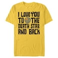 thumbnail image 1 of Star Wars Valentine's Day I Love You to the Death Star - Short Sleeve Blended T-Shirt for Adults - Customized-Yellow, 1 of 5