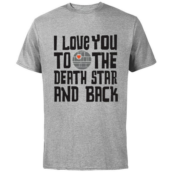 Star Wars Valentine's Day I Love You to the Death Star - Short Sleeve Cotton T-Shirt for Adults - Customized-Athletic Heather