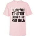 thumbnail image 1 of Star Wars Valentine's Day I Love You to the Death Star - Short Sleeve T-Shirt for Kids - Customized-Soft Pink, 1 of 5