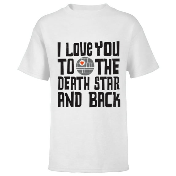 Star Wars Valentine's Day I Love You to the Death Star - Short Sleeve T-Shirt for Kids - Customized-White